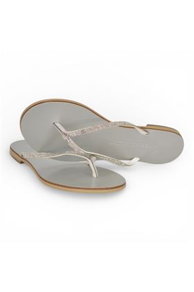 Infradito donna Nicolas Lainas in microstrass colore argento. NICOLAS LAINAS | 87CM-ARGENTO